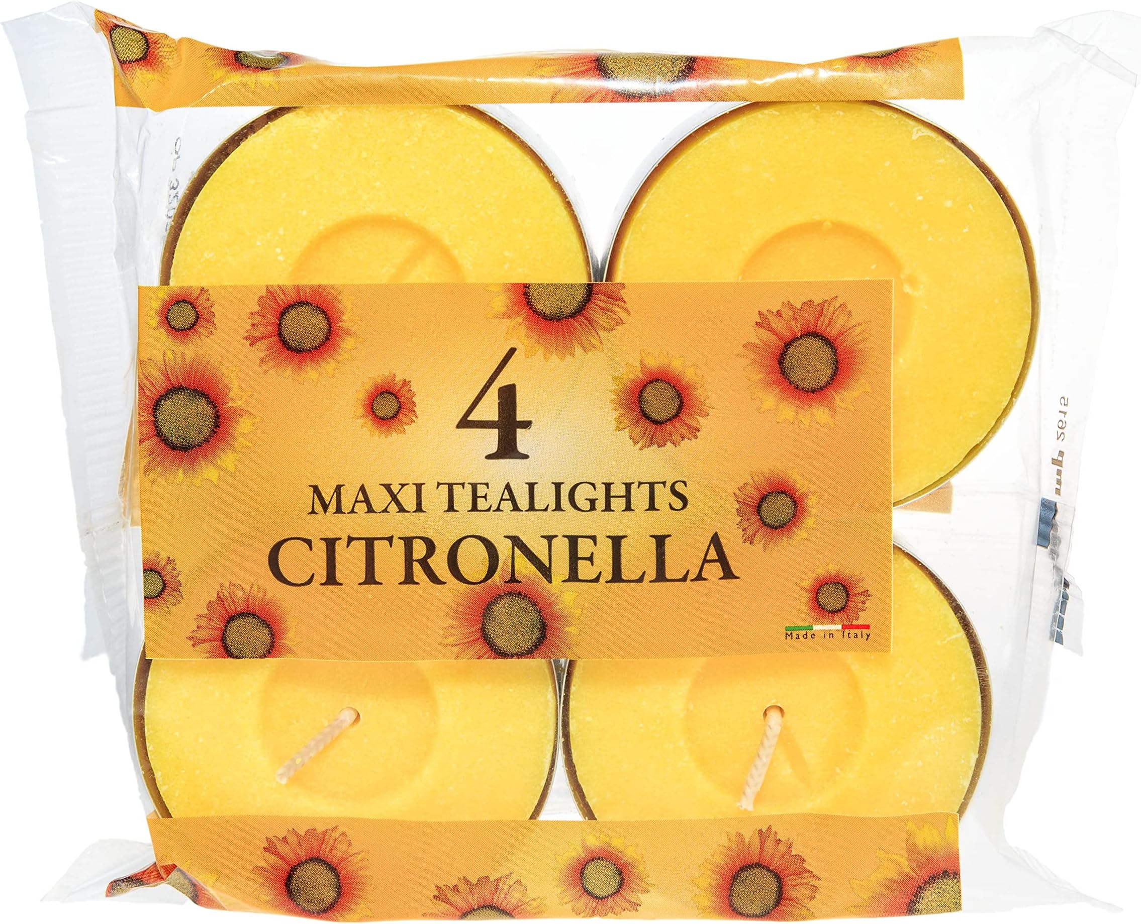 Price's Candles Citronella Scented Tealights | Protects from Unwanted Flies & Insects | Pack of 4 Maxi Tealights