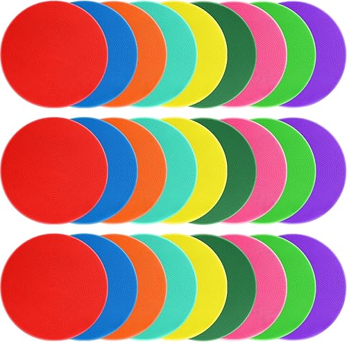 Miniatura 8 de Marcadores de puntos de polietileno para suelo de gimnasio, puntos de goma antideslizantes, 9 pulgadas, 9/18/27/36 unidades, marcadores de agilidad,