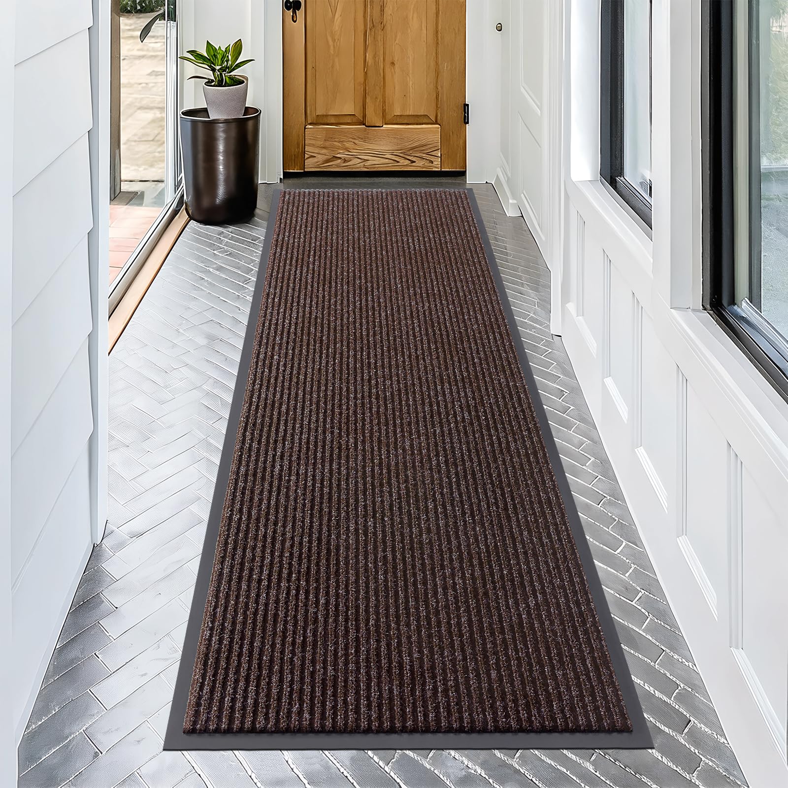OLANLY Front Door Mat Indoor Outdoor Entrance, Waterproof Heavy Duty Doormat, Fade Resistant, Low Profile, Easy Clean Patio Porch Welcome Floor Mats for Entry, 29.5x17, Beige — view 94