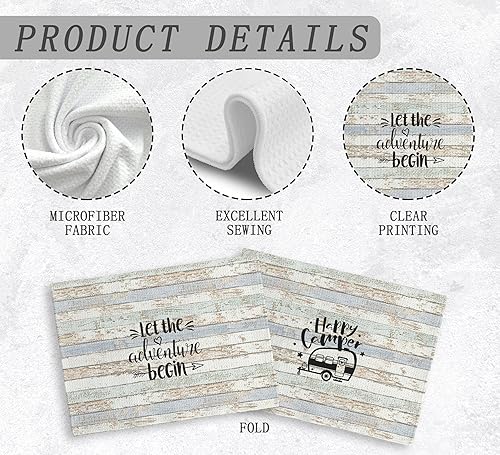 Miniatura 7 de Juego de 2 toallas de cocina y paños de cocina para campamento y caravana, paños de secado absorbentes para baño, cocina, regalos para los amantes