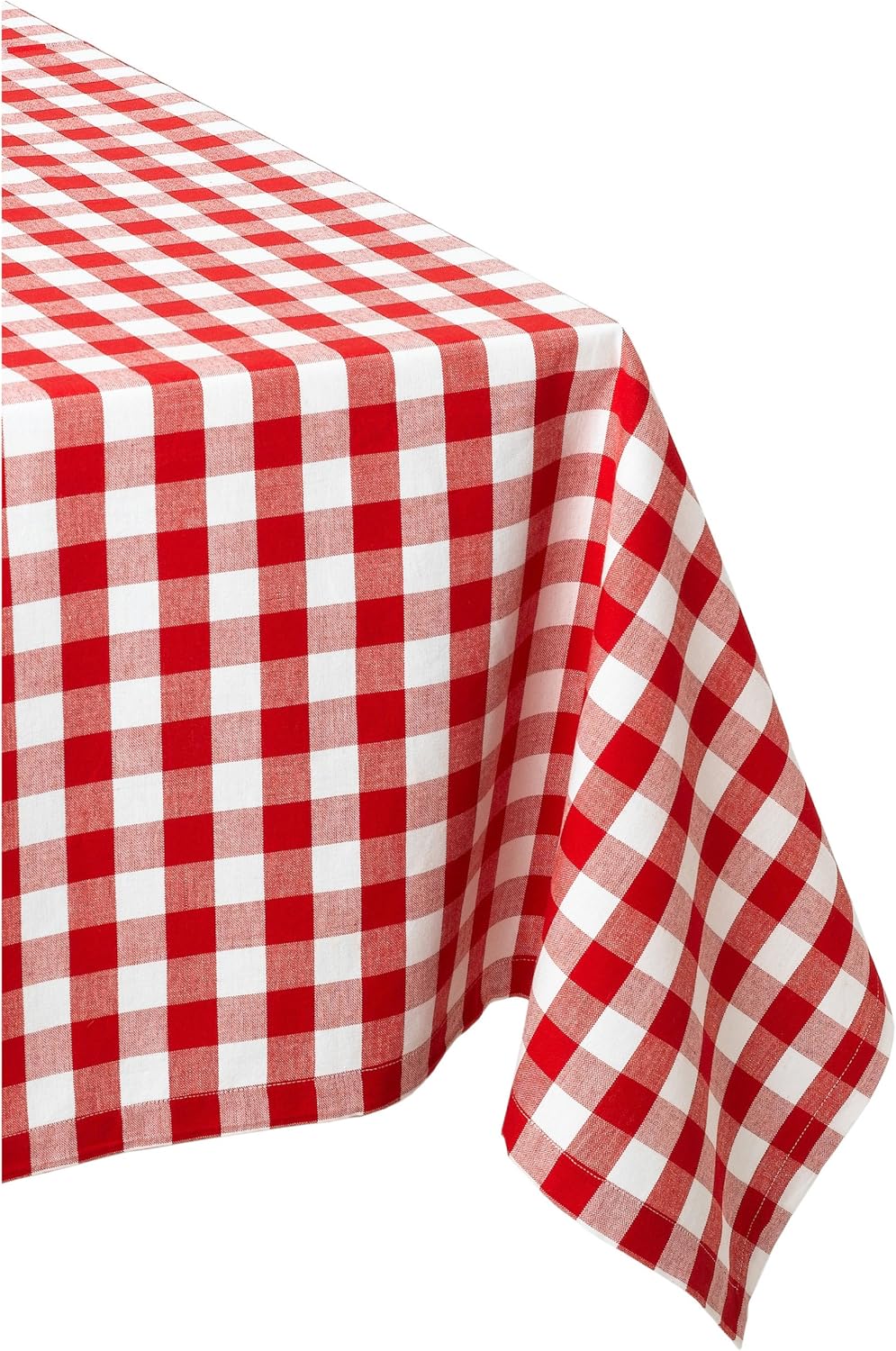 DII Checkered Tabletop Collection 100% Cotton, Machine Washable, Tablecloth, 60x84, Red DII Checkered Tabletop Collection 100% Cotton, Machine Washable, Tablecloth, 60x84, Red