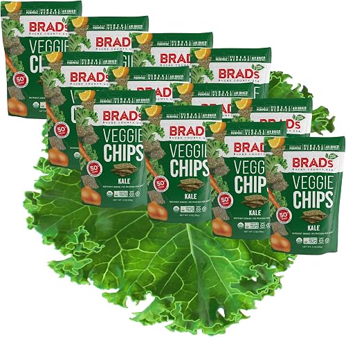 Brad's Plant Based Organic Veggie Chips, Kale, 12 Bags, 36 Servings Total
