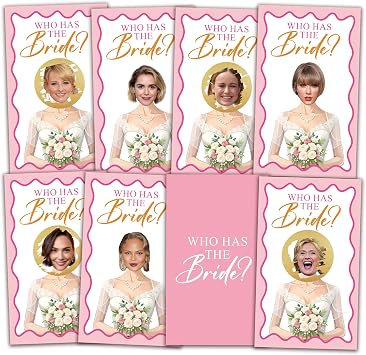 Bridal Shower Scratch Off Game Cards, Who Has The Bride, Bridal Shower Scratch Off Games, Wedding Engagement Party Ideas Activities-41packsPink, 3.5"x 2.1"