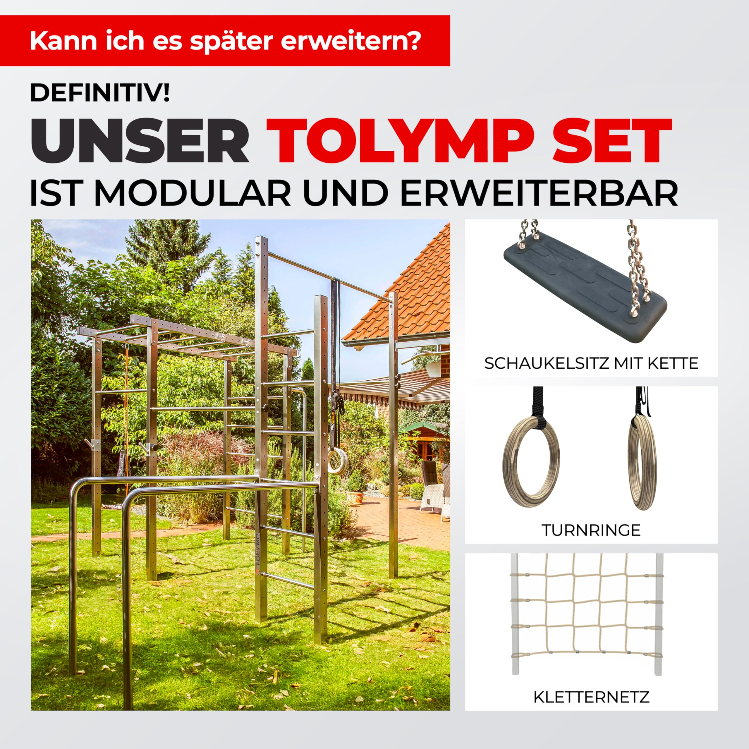 TOLYMP DIP Stazione DIP V2A in acciaio inox per la palestra all'aperto di alta qualità, per il giardino