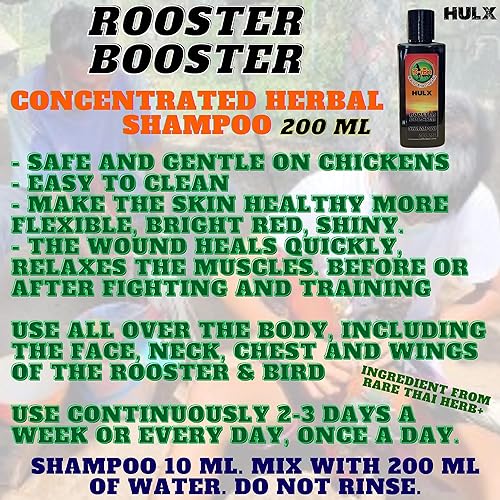 Miniatura 2 de Champú HULX Rooster Booster 200 ML Pollo aves de corral y aves Champú Vitaminas Deep Clean Formula Nutre la piel roja Hermoso abrigo Recuperar