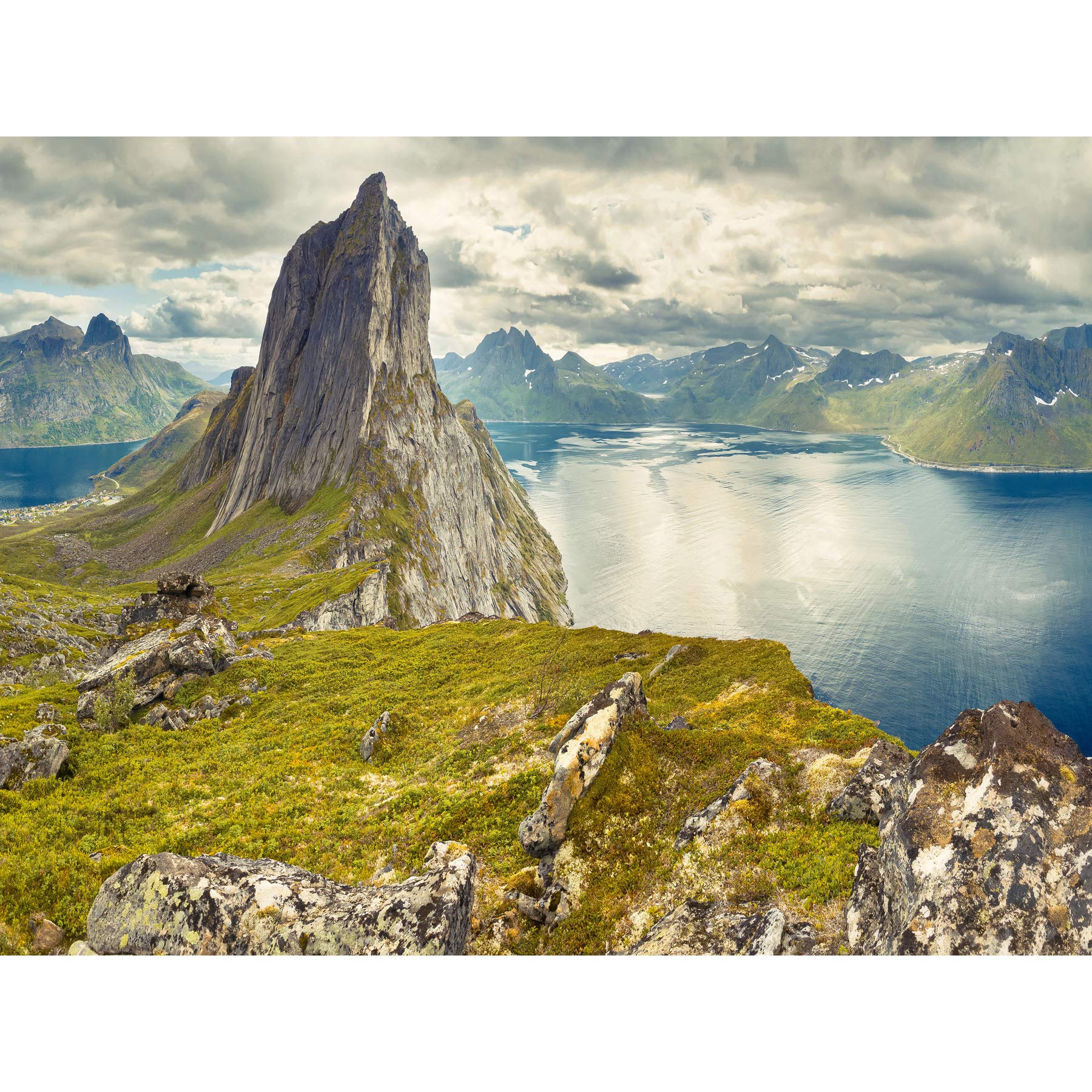 Ximonic Panorama Mountains Segla Hesten Senja Norway Photo Premium Wall Art Canvas Print 18X24 Inch
