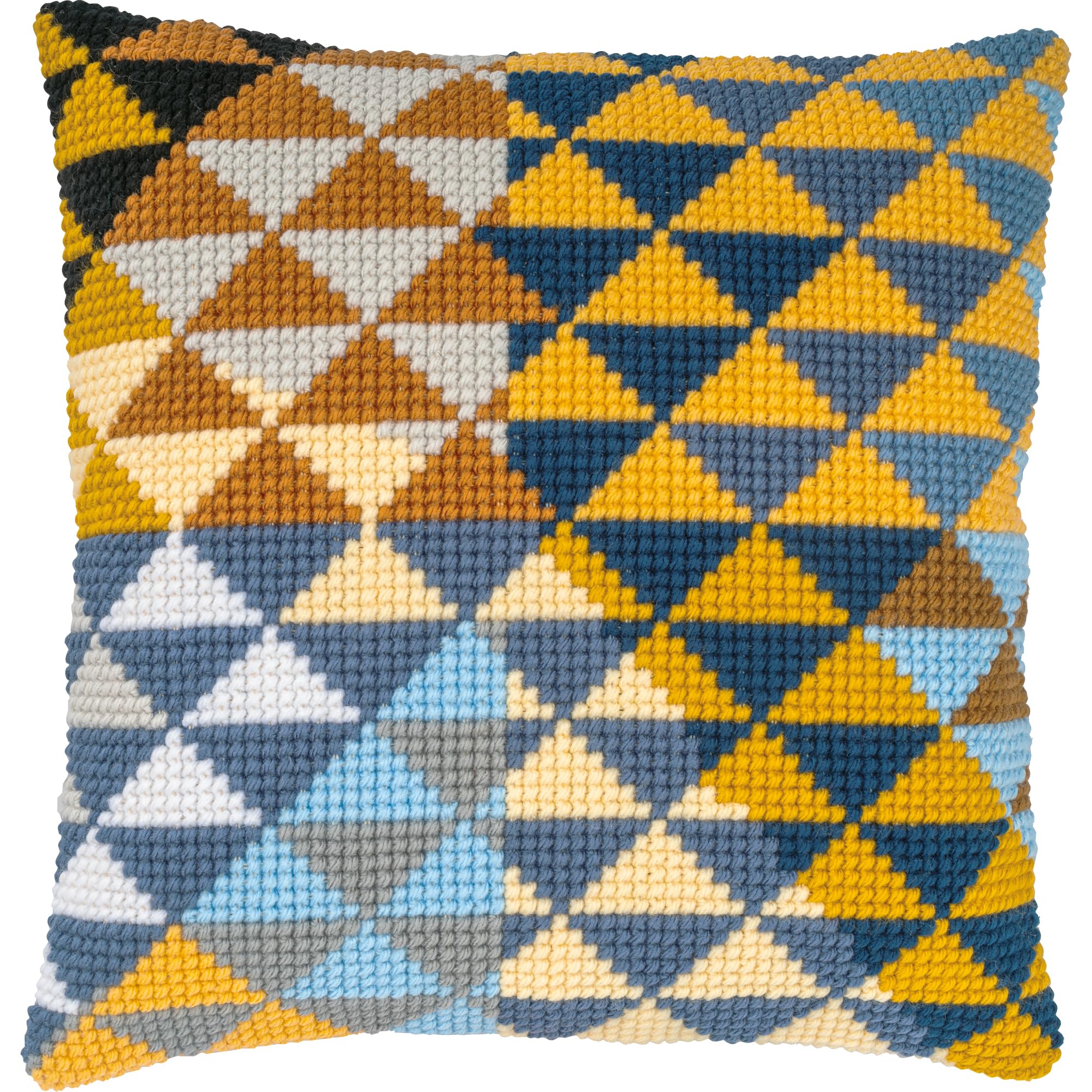 Vervaco Kit Coussin Au Point De Croix Plumes - Cushion Cover Without Backrest 40x40cm Geometric - Counted Cross Stitch Kits DIY Kit Christmas Gift Decoration for Crafts