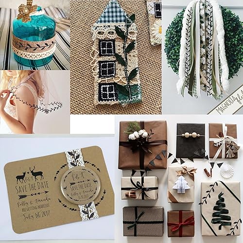Miniatura 6 de Cinta de hojas artificiales de vid para manualidades, baby shower, fiesta, decoración del hogar, envoltura de regalos (20 yardas, un rollo) (negro)