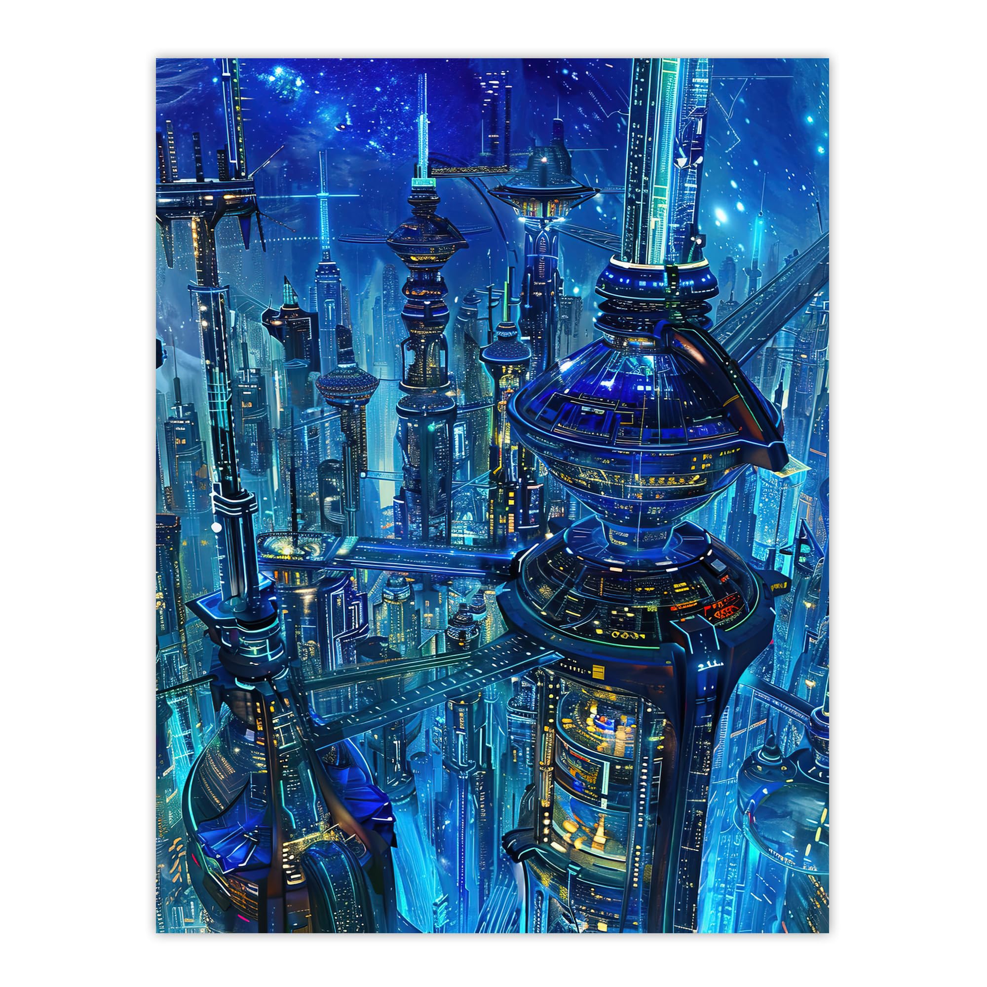 Artery8 Futuristic City Sci Fi Cityscape Conceptual Art Living Room Extra Large XL Wall Art Poster Print