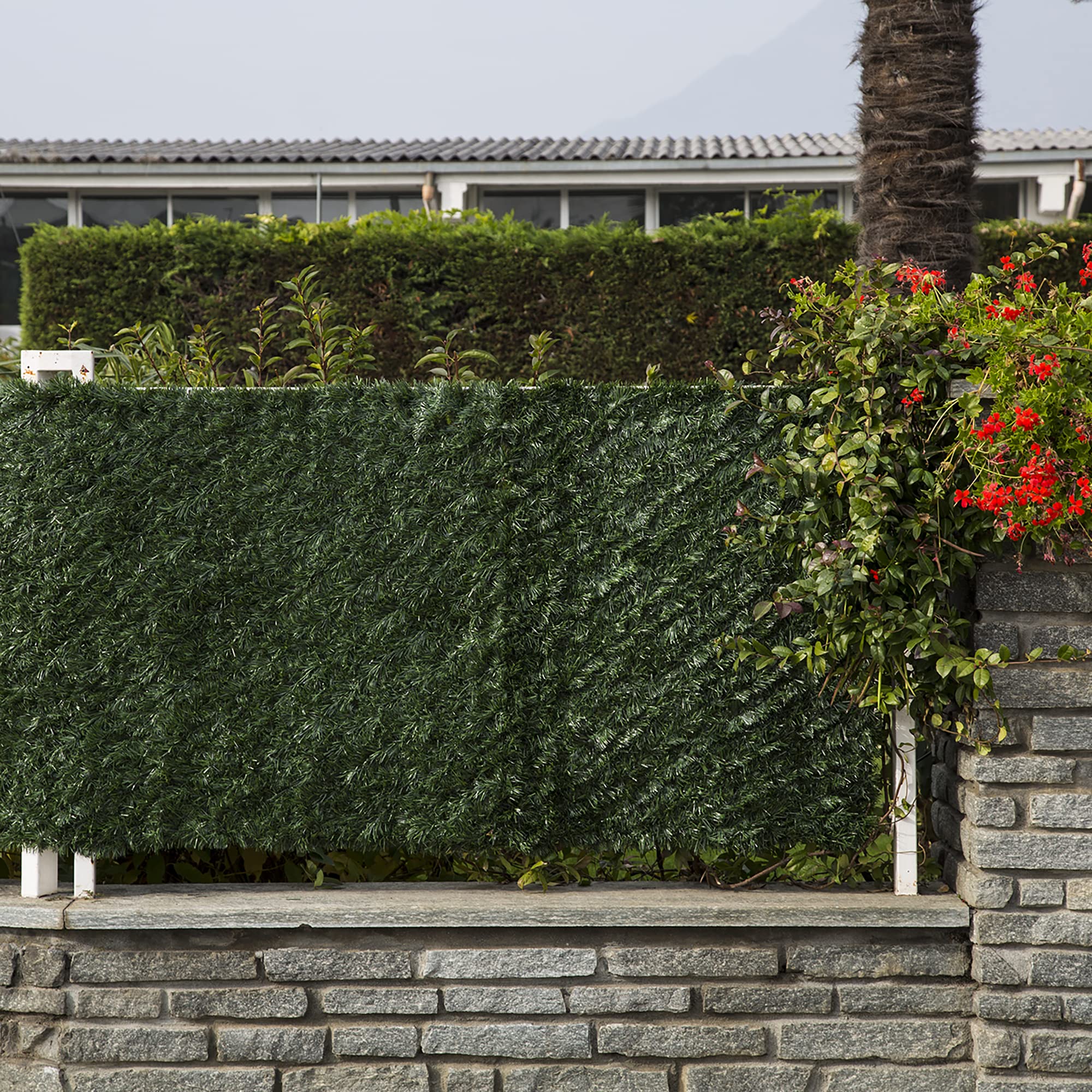 TENAX Divy Extra 1,00x3 m Verde, Siepe Sintetica con Foglie ad Ago Largo, Schermatura Frangivista Giardini e Balconi