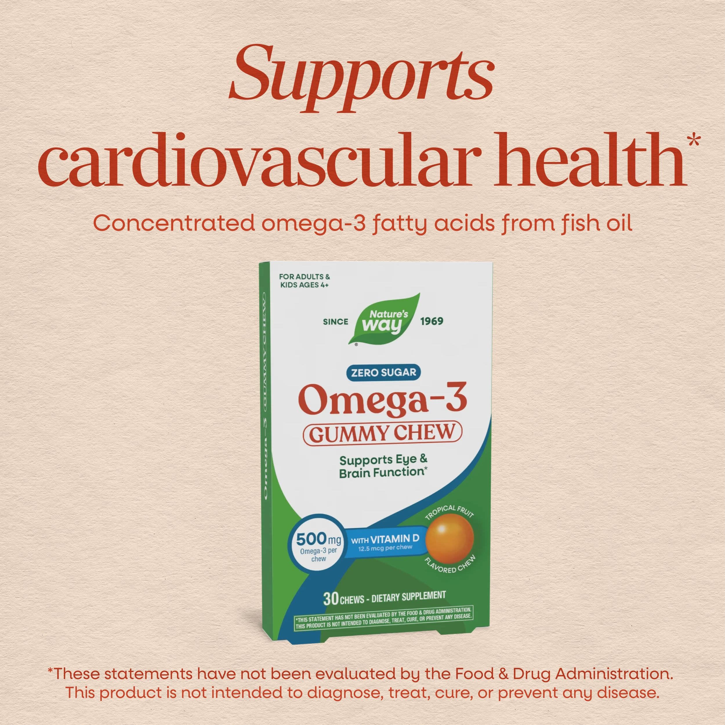 Nature's Way Omega-3 Gummy Chew, Supports Eye & Brain Function*, 30 ct — Amazon image 4