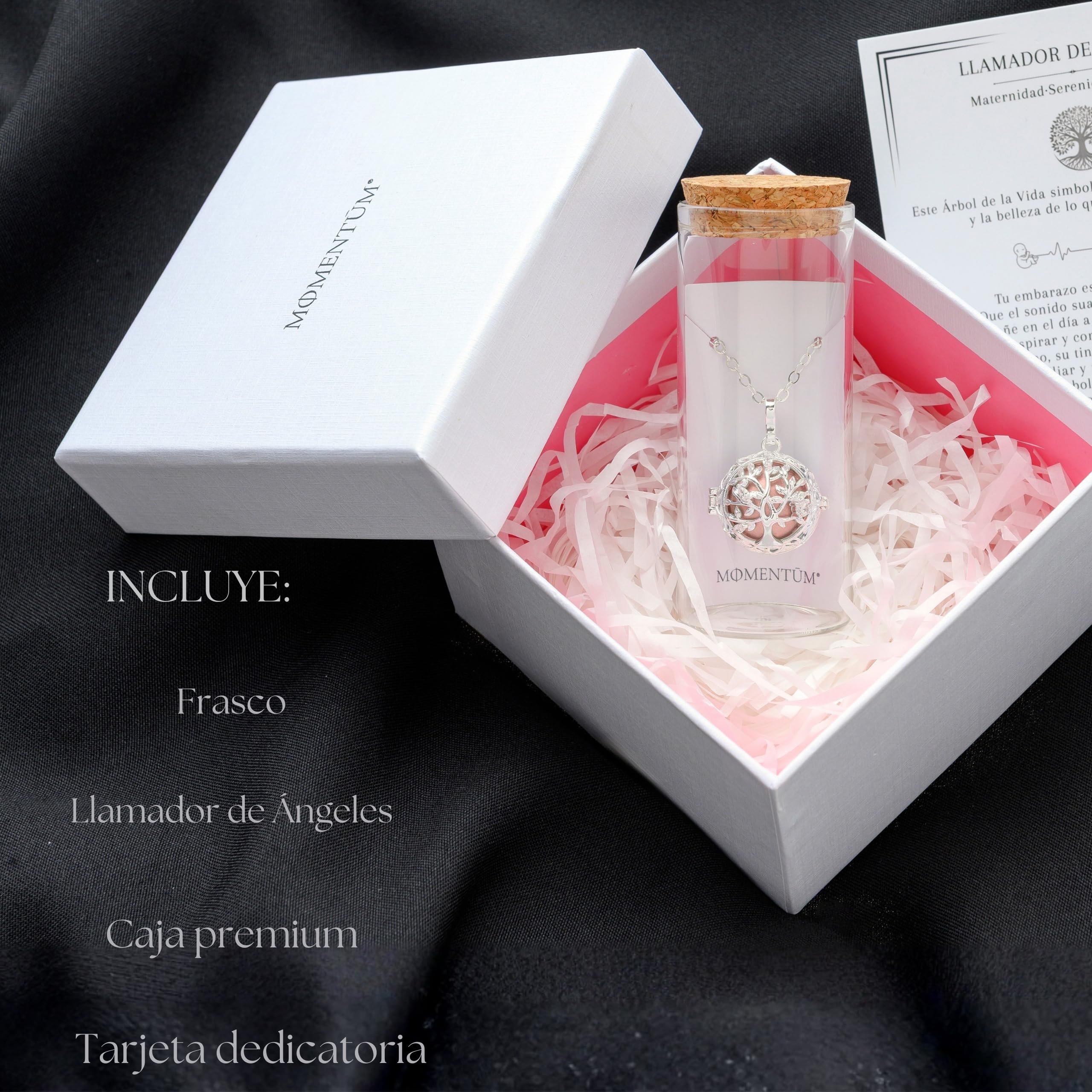 MOMENTUM Llamador de Angeles Embarazada - Dulce sonido - Presentación Premium - Collar meditación Arbol de la Vida - Regalo Original — view 2