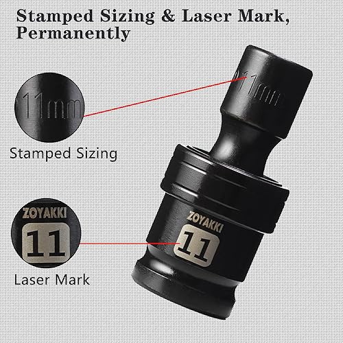 Miniatura 91 de Enchufe de impacto de 6 PT de 1/2" x 0.827 in de profundidad, CR-MO, 1/2 pulgada de accionamiento de 6 puntos para una fácil extracción