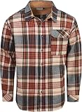 Drazivon Men Button Down Long Sleeve Cotton 4XL in Classic Red Plaid