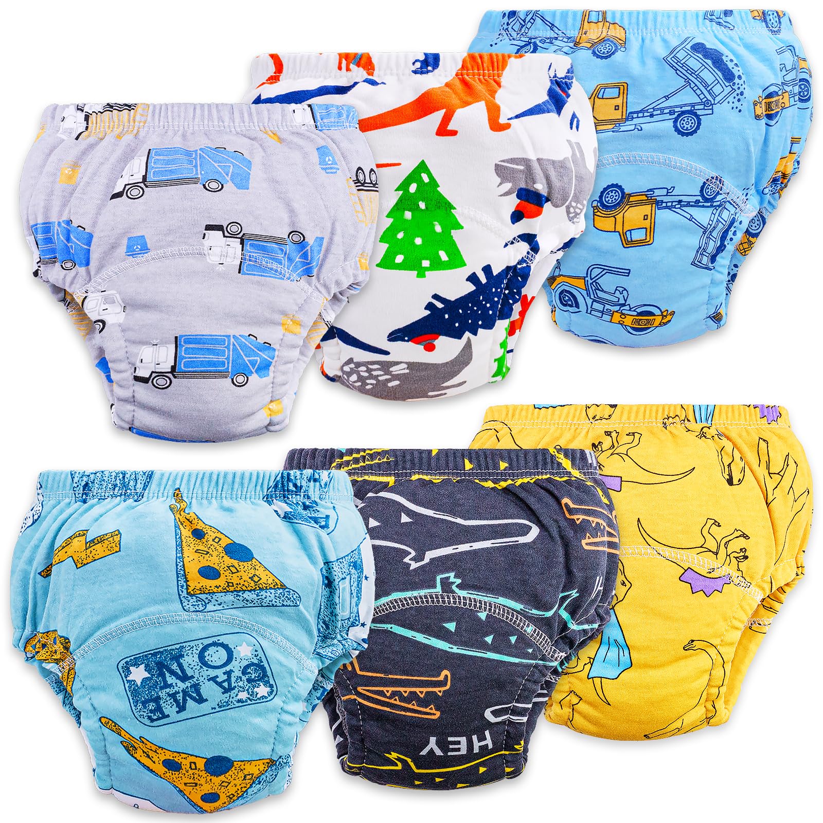 Culotte Apprentissage Propreté Garcon,Lot de 6 Culotte d Apprentissage Enfant,Slip Apprentissage Propreté Garcon (Bleu, 5 Ans)