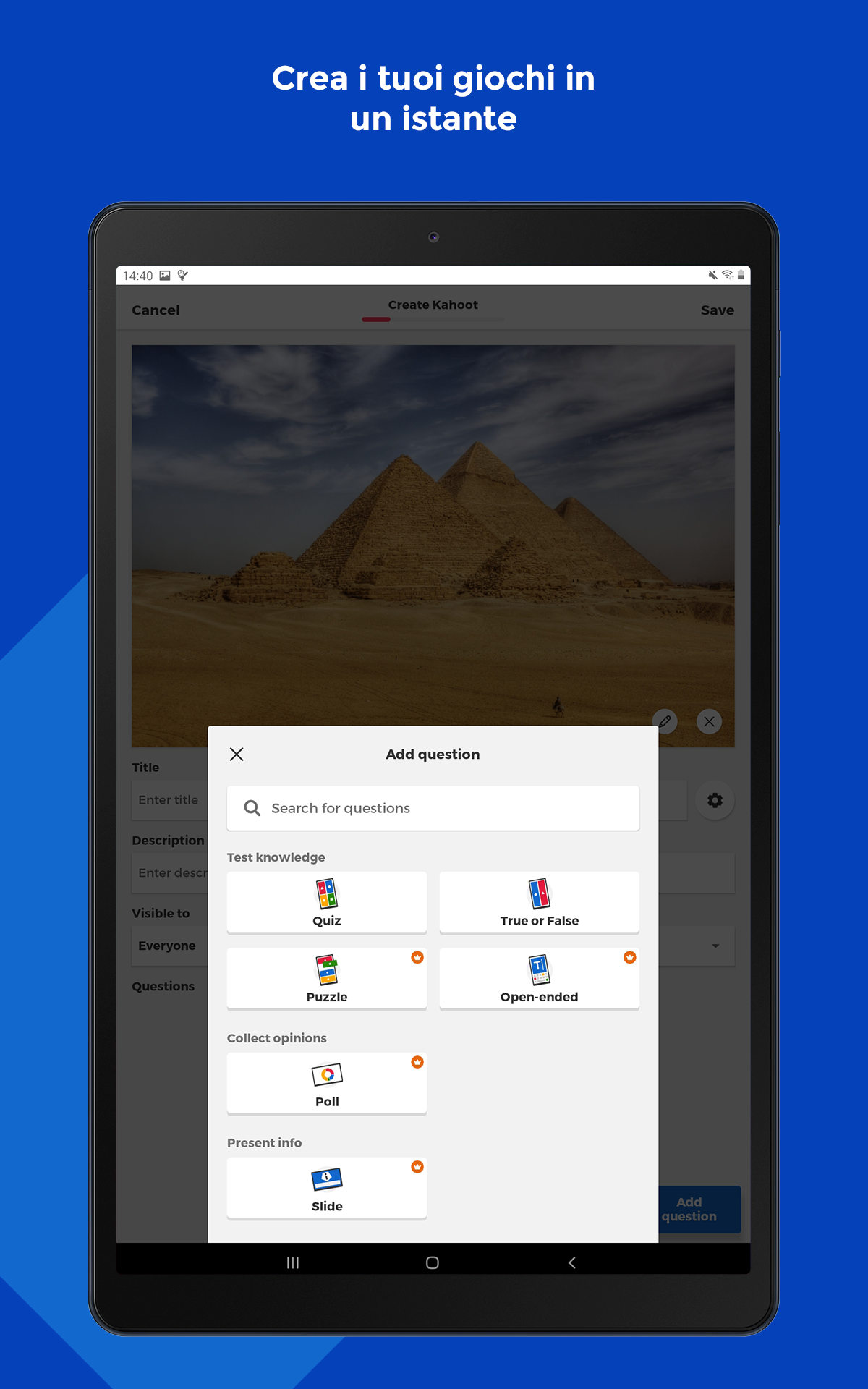 KAHOOT GIOCA E CREA QUIZ visual data 7