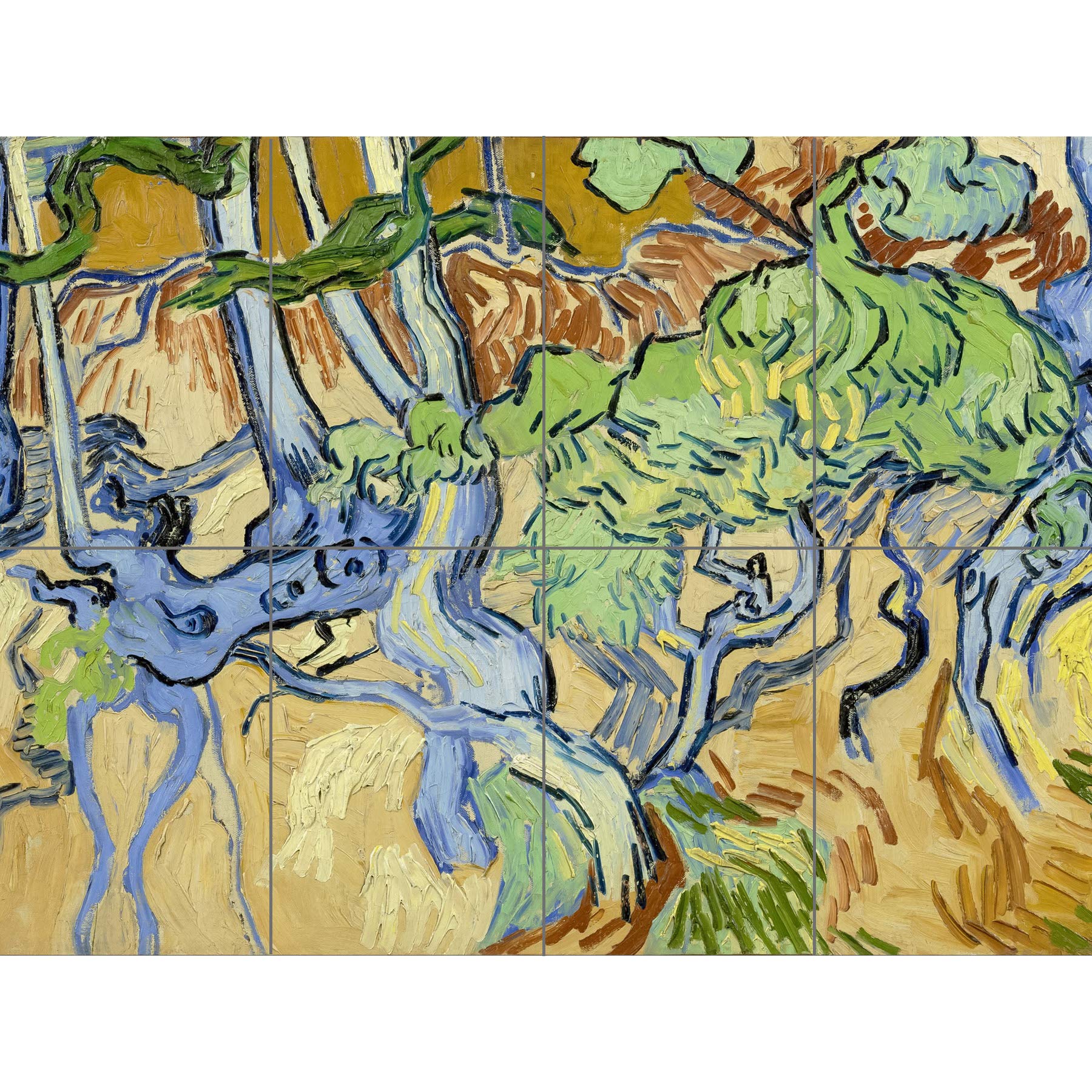 Artery8 Van Gogh Tree Roots Painting XL Giant Panel Poster (8 Sections)