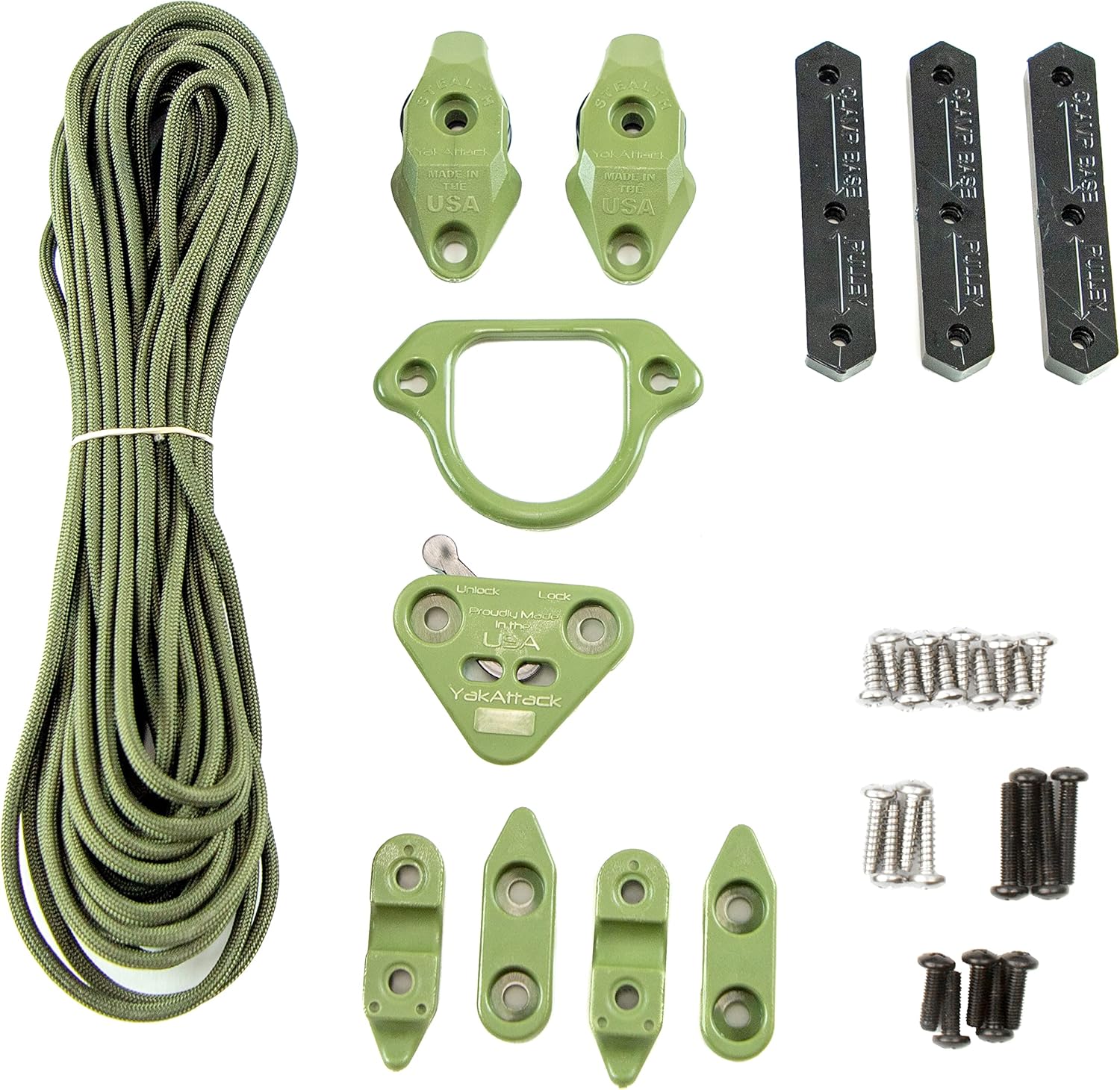 YakAttack LeverLoc Anchor Trolley HD - Olive Green - AMS-1004-OG