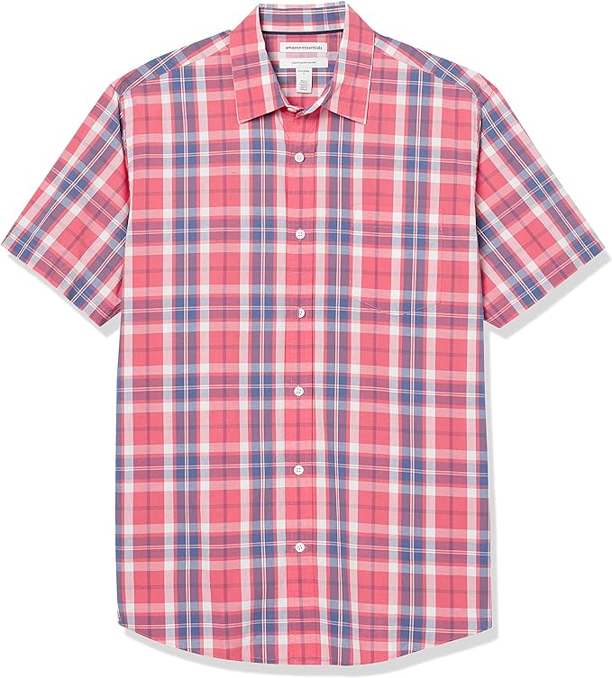 Amazon Essentials Men's Regular-Fit Short-Sleeve Poplin Shirt - Father's Day Gift Ideas