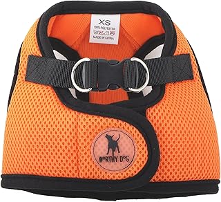 The Worthy Dog Sidekick Harness with Comfy Padded Mesh Velcro Adjustable, Outdoor, Easy Walk Vest for Dogs - XXL, Orange