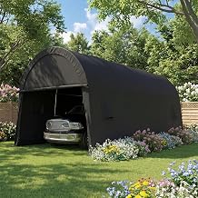 COBIZI Carport 12x20 Heavy Duty Storage Shelter Shed Portable Garage with All-Steel Metal Frame &amp; Vents, Round Style Outdoor Storage Shed for Car, Truck, Boat, Waterproof Carport Canopy Anti-Snow