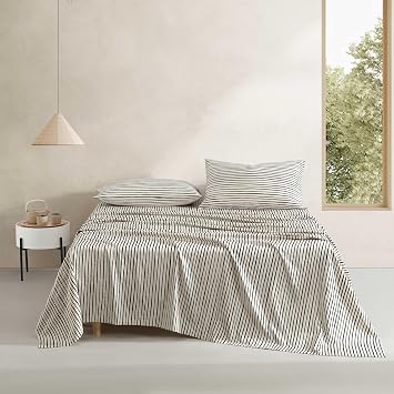 Marimekko - Queen Sheets, Premium Cotton Bedding Set, Luxuriously Soft & Smooth Home Decor, GOTS Certified Piccolo Charcoal, Queen