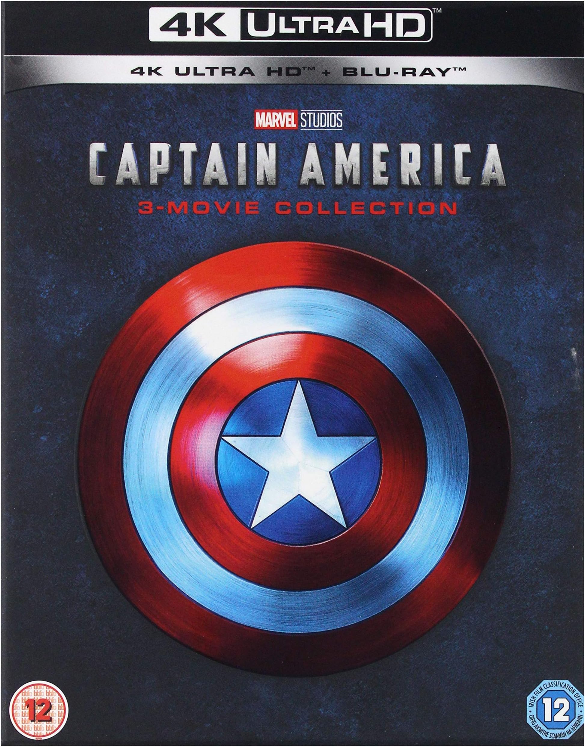 Captain America Trilogy 4K UHD + Blu-Ray (Marvel Studios Captain America 3-Movie Collection BluRay) (Captain America: The First Avenger / Captain America: The Winter Soldier / Captain America: Civil War)