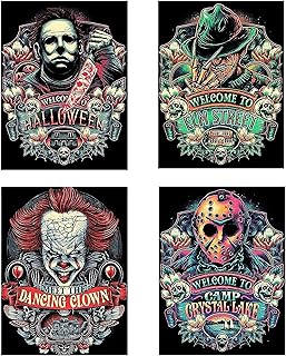 Halloween Diamond Painting，4 Pack Diamond Art Kits for Adults，Diamond Painting Kits for Adults，Full Drill Diamond Dots Painting for Beginners, Diamond Painting Kits for Home Wall Decor (12" x 16" - A)