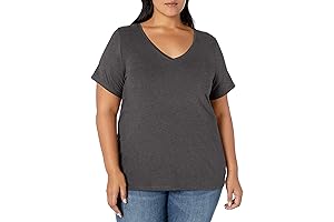 Women's Plus Size 4X-5X V-Neck Short-Sleeve T-Shirt
