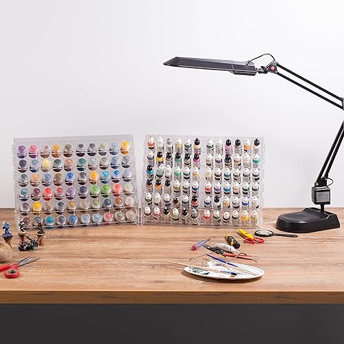 Miniatura 21 de Plydolex Soporte para pintura de pared, funciona para Warhammer 40K, DnD, otras figuras, 65 agujeros para Vallejo, Ciudadela, Tamiya, 30 agujeros De