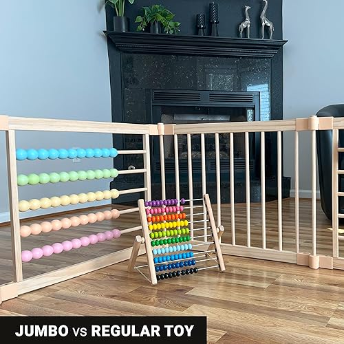 Miniatura 8 de Corralito de madera extra grande para niños pequeños y bebés, diseño de juguete bajo el mar, (810), paneles de madera, plegable y ajustable,