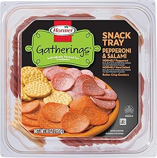 HORMEL GATHERINGS, Pepperoni & Salami and Crackers, Deli Snack Tray, 14oz