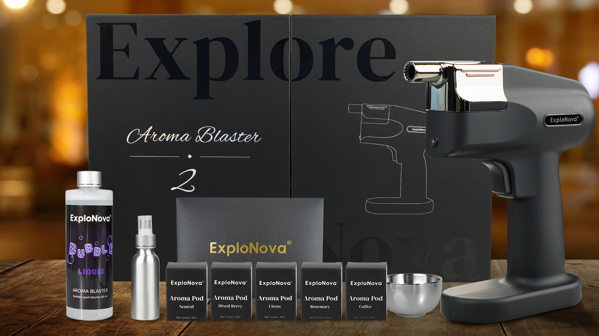 Amazon.com: ExploNova Cocktail Bubble Smoke Gun Kit with 5 Flavour
