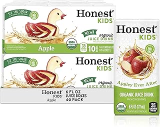 Honest Kids Organic Juice Drink, Appley Ever After, 6.75 fl oz Juice Box, Pack