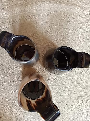 Miniatura 2 de AnNafi Juego de 3 tazas de cuerno vikingo, vasos de chupito de whisky, tazas de cuerno real, copa de vino, copa de vino de cerveza  Colección de