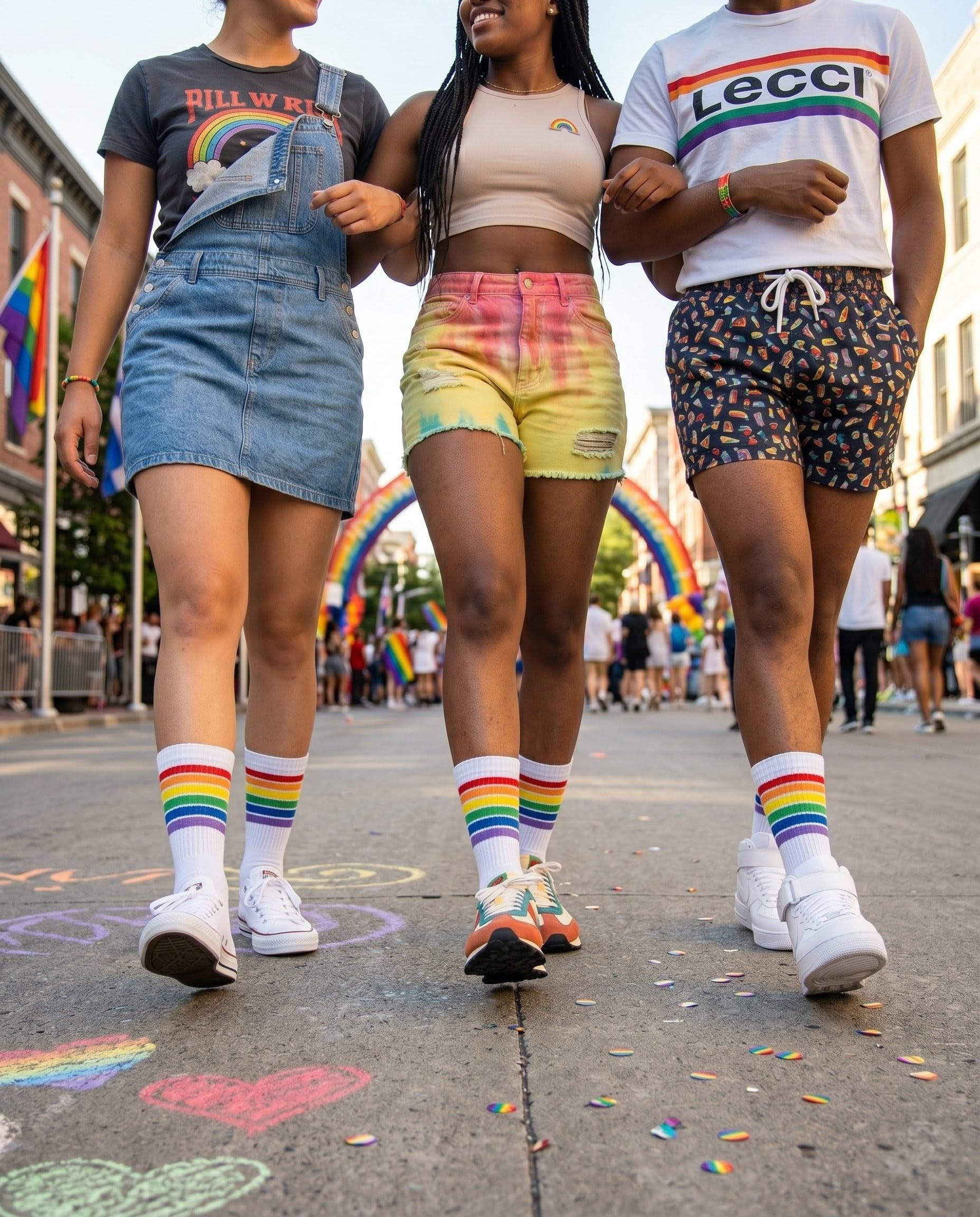 Calcetines Pride Sport Premium Unisex - Calcetines Deportivos de Algodón con Bandera Arcoíris LGTBI - Accesorios Cabalgata Orgullo LGTBQ+ para Hombre y Mujer