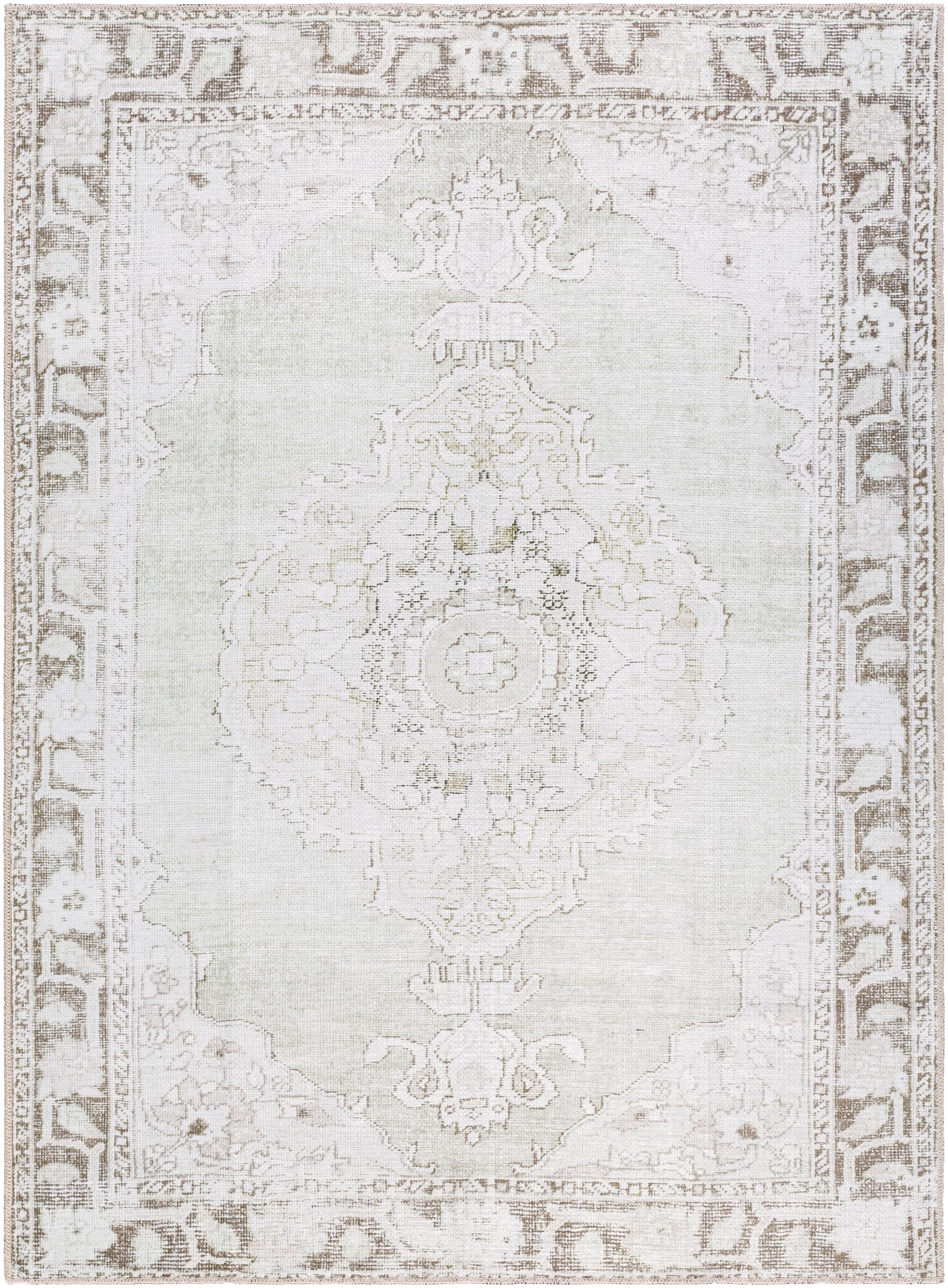 Surya x Our PNW Home Rainier Updated Traditional Washable Area Rug, 3'3" x 4'11", Light Gray