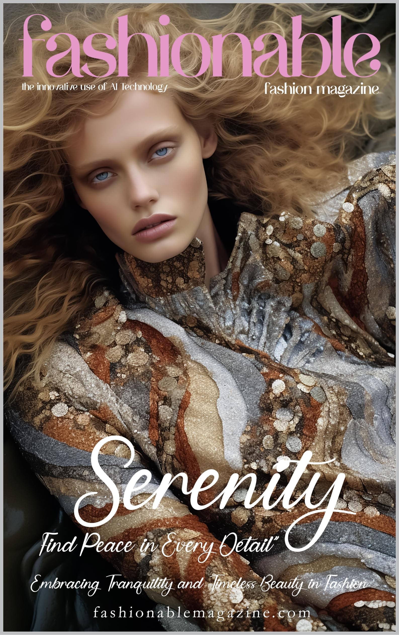 Magazine de mode Serenity : l'art de l'intelligence artificielle et du luxe intemporel