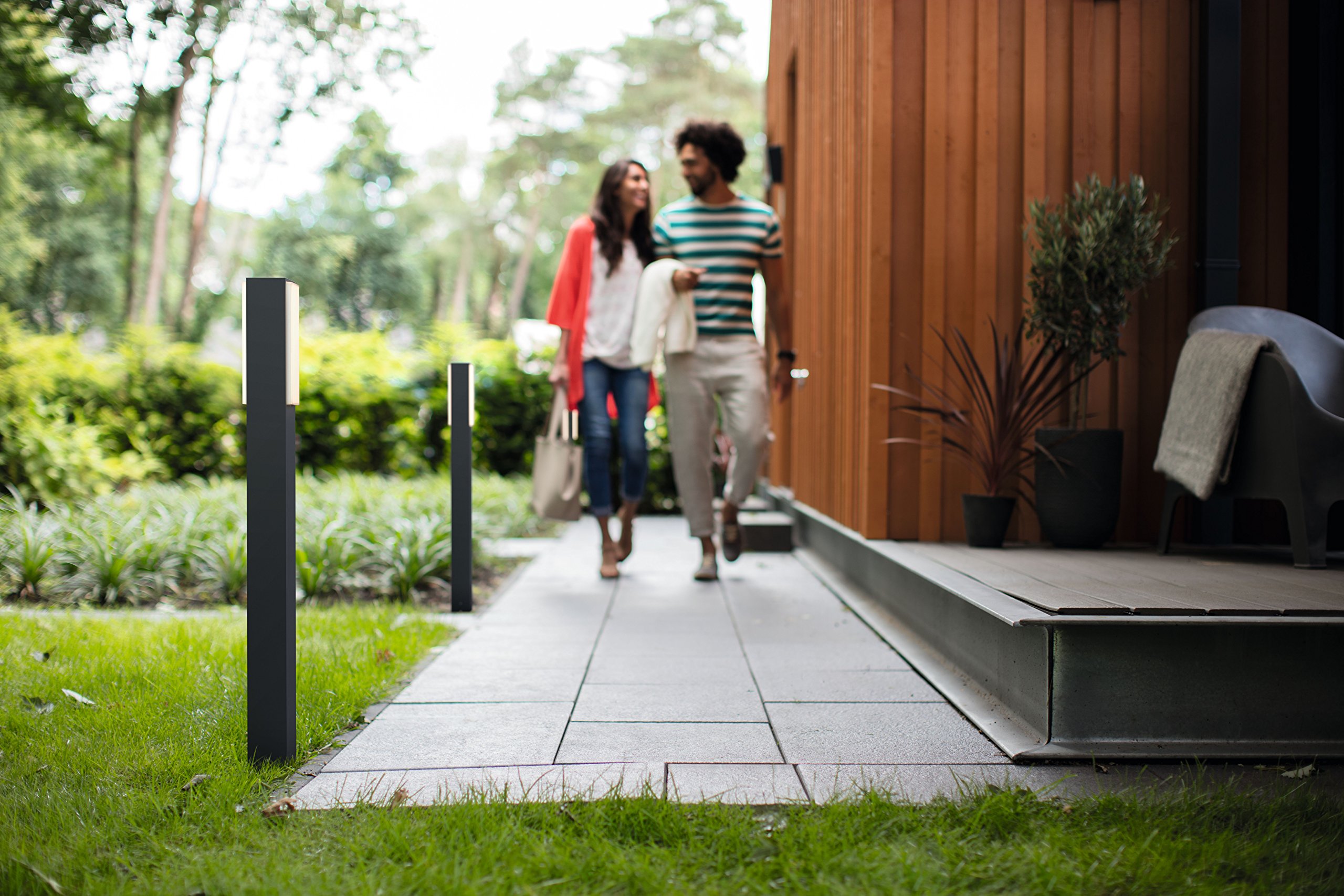 Philips myGarden 1648993P3 - Iluminación al aire libre (pedestal/poste, aluminio, IP44, para jardín o patio, clase de protección I), color antracita