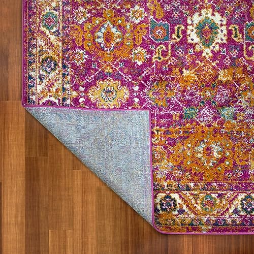 Miniatura 12 de Leick Home 594952 Cusp - Alfombra rectangular para interiores y exteriores, color gris con patrón marroquí azul, 4 x 6 pies