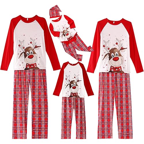 WephuPSho Family Christmas Pjs Matching Sets Baby Christmas Matching Jammies for Adults and Kids Holiday Xmas Sleepwear Set