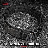 Vista 3 de WOLF TACTICAL Cinturón de Batalla Molle – Cinturón de Guerra Cinturones de Batalla Cinturón Táctico para Armas Cinturón de Servicio 2" Cinturón