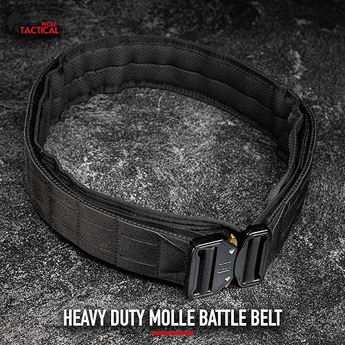Miniatura 3 de WOLF TACTICAL Cinturón de Batalla Molle  Cinturón de Guerra Cinturones de Batalla Cinturón Táctico para Armas Cinturón de Servicio 2" Cinturón de