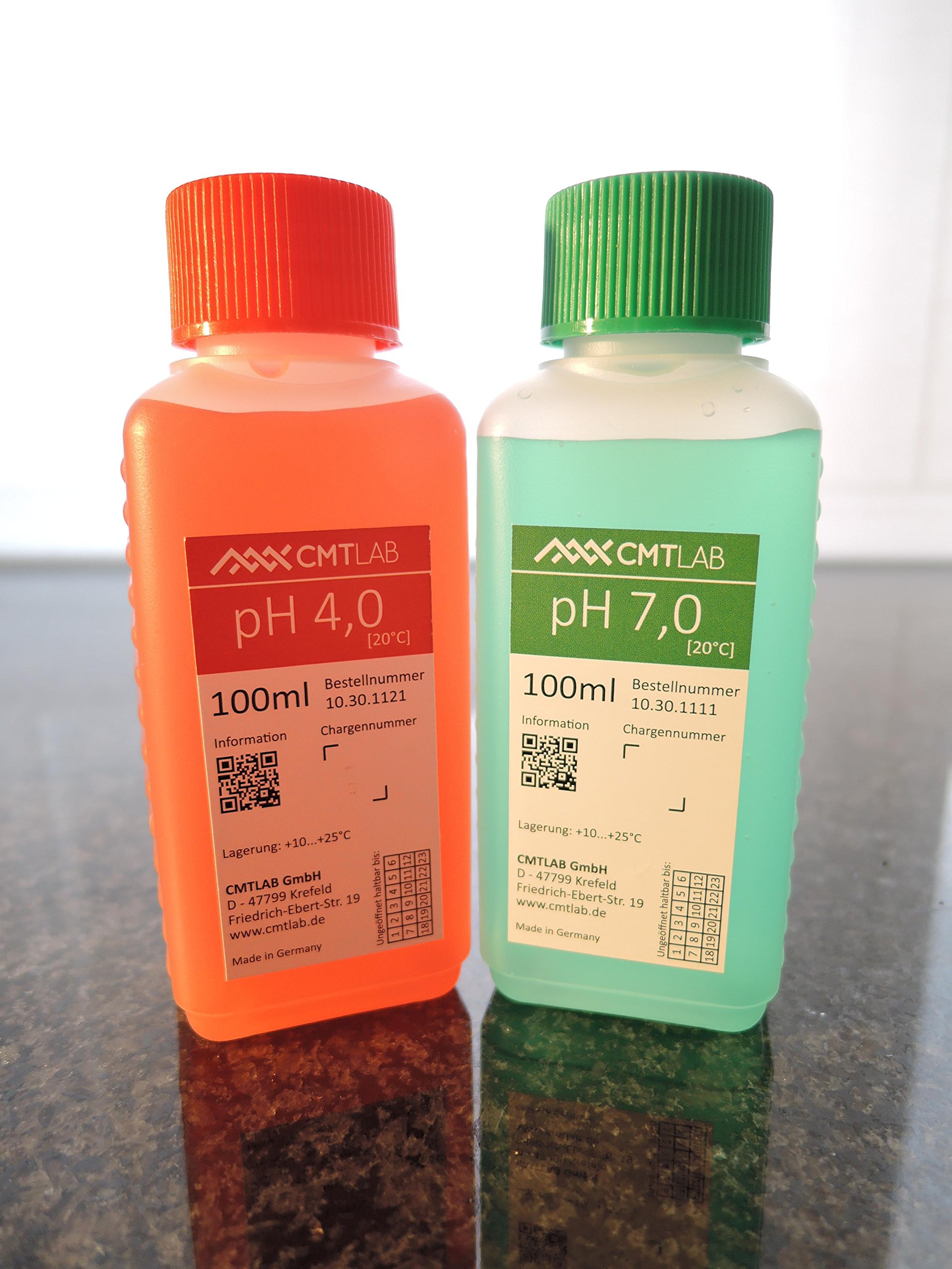 pH-Sensor/Elektrode, Kunststoffschaft + KCL 3mol + pH4/pH7 Pufferlösung, Industriequalität Made in Germany