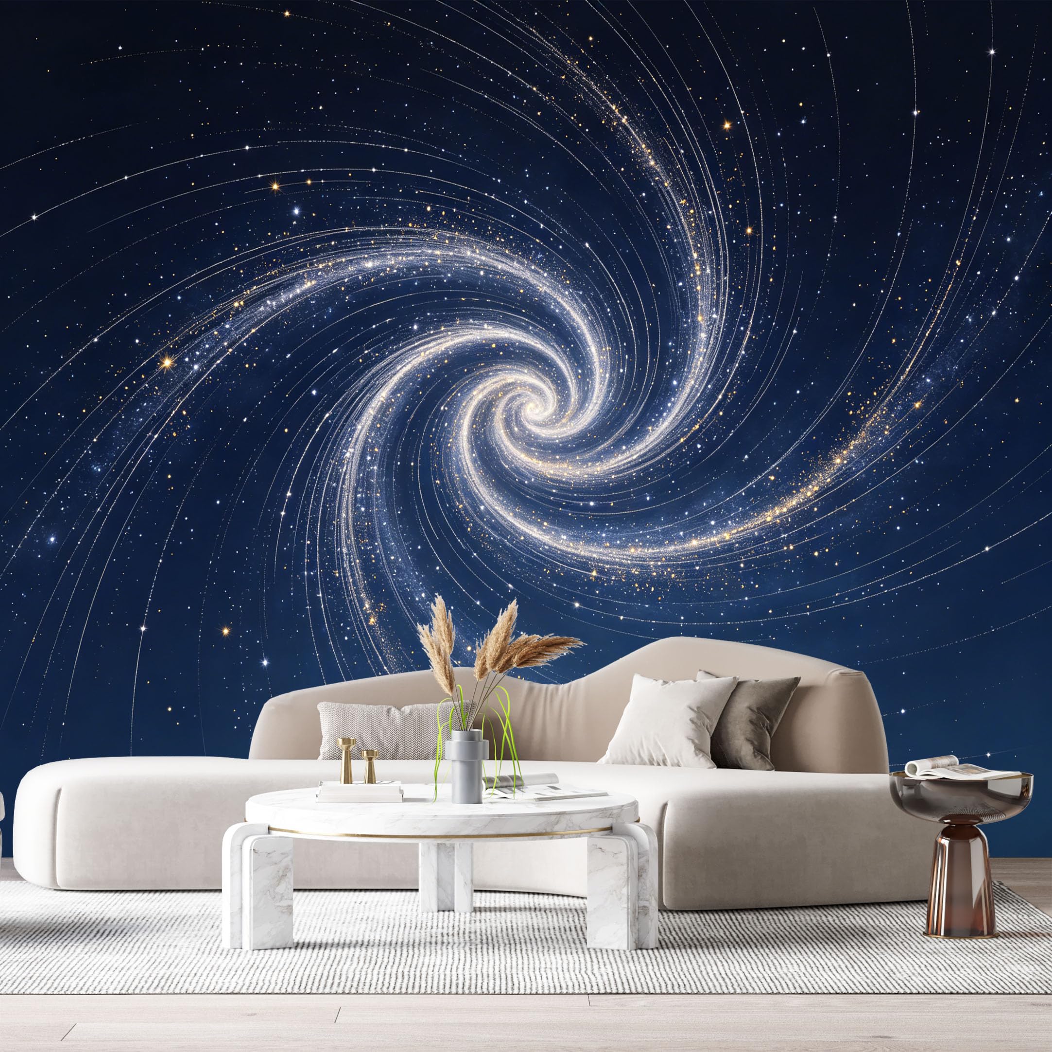 Custom Size Wall Murals Galaxy Spiral Abstract Starfield Cosmic Swirl SelfAdhesive Wall Fabric Removable Large Wallpaper for Photo Living Room