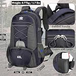 60L Hiking Camping Lightweight Backpack,Hunting Backpack for Outdoor,Backpack Water Resistant,Tactical Backpack for Men Women