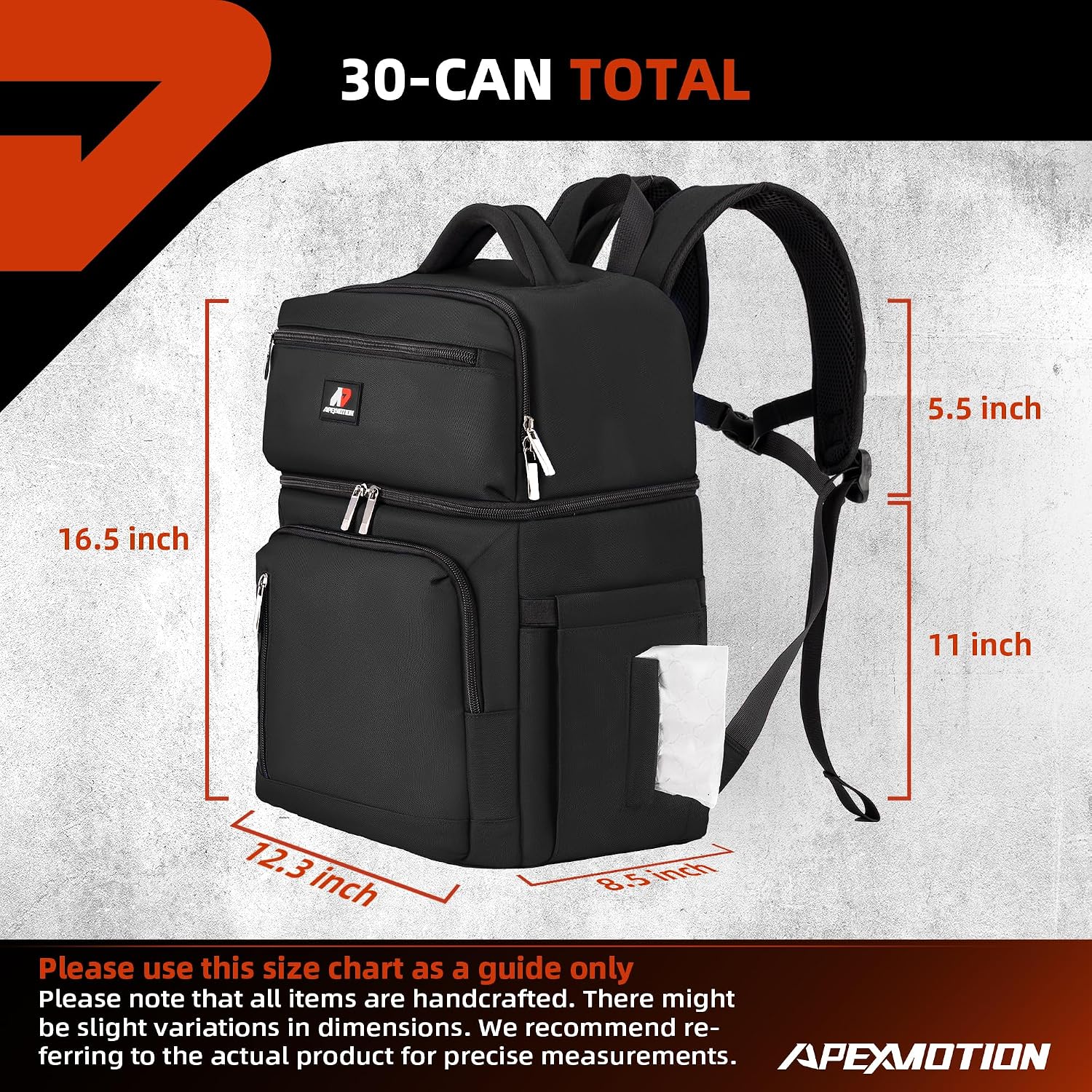 COOLJOB Insulated Cooler Backpack for Men Women, Leakproof Lunch Bag with Waterproof Liner, Double Roomy Deck, RFID, Black