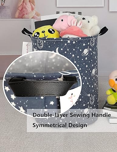 Miniatura 6 de QUEENLALA Cesta de almacenamiento grande, cesta de lavandería, baño, decoración del hogar, cesta de almacenamiento redonda plegable, para niños y