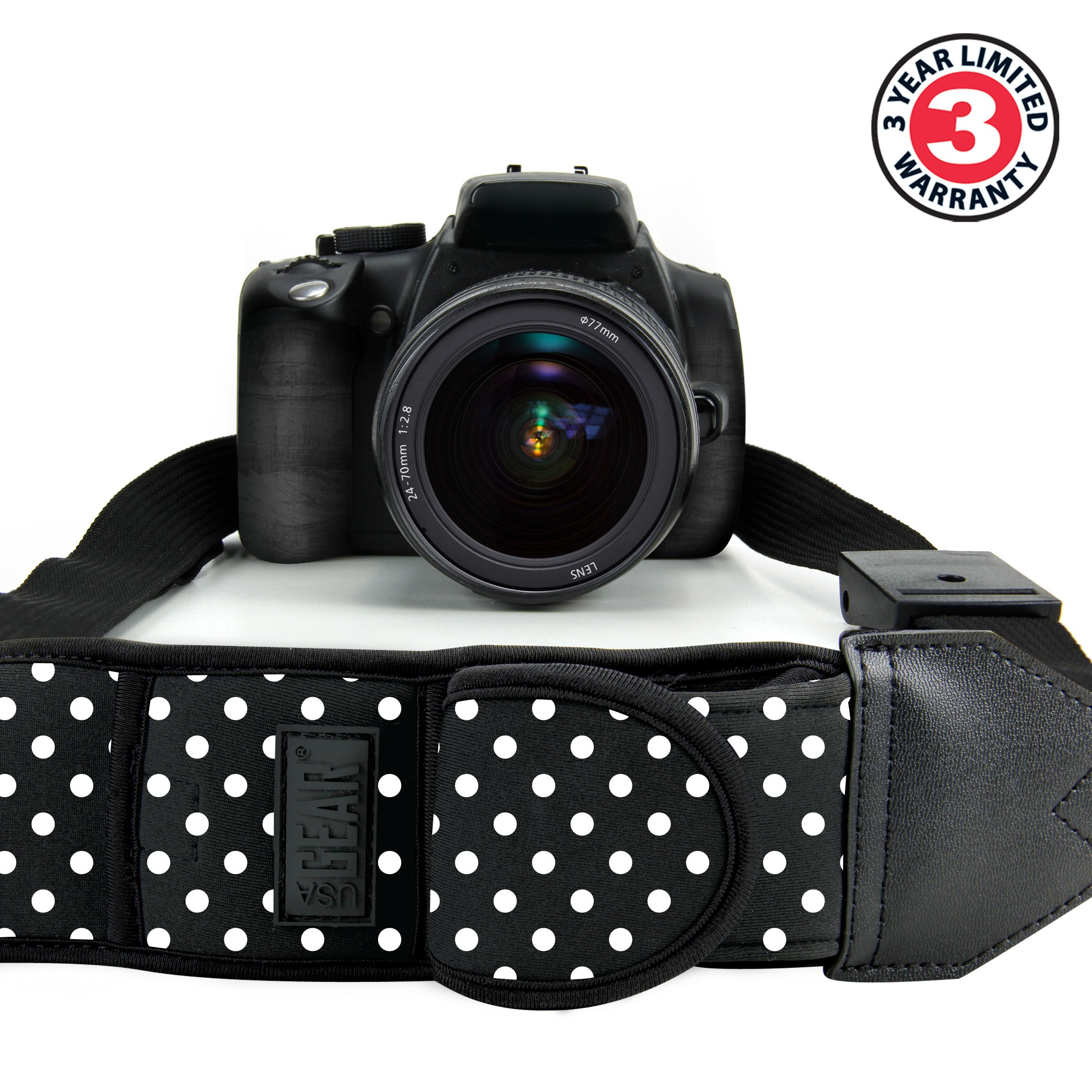 USA Gear Correa Para El Hombro De La Eslinga De La Cámara Con Neopreno Ajustable, Correa De Seguridad, Hebilla De Liberación Rápida - Compatible Con Cámaras Canon, Nikon, Sony Y Más