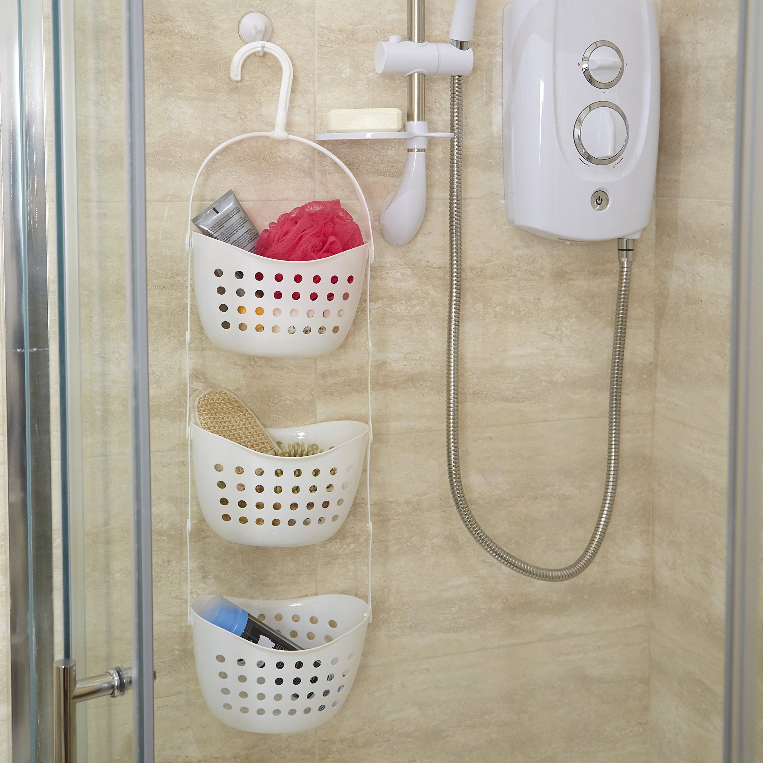 Premier Housewares 3-Tier Shower Caddy - White